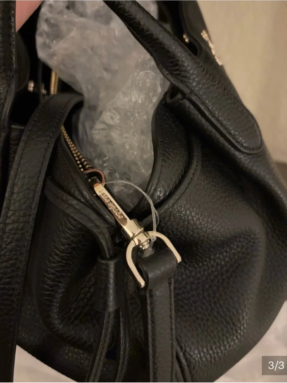 kate spade large  black Dumpling pebbled leather tote